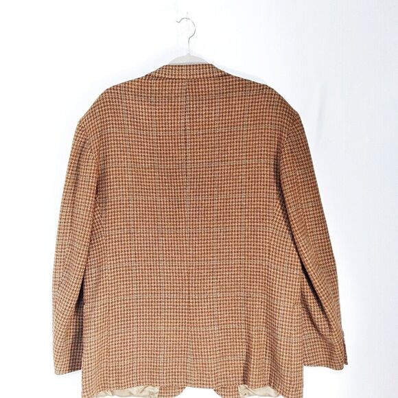 VTG Evan Picone Pure Wool Brown Signature Herringbone Tweed Blazer Sportscoat 40 - Picture 7 of 14